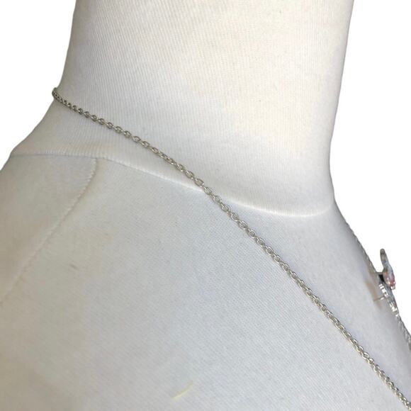 Magical Peach Pink Turquoise Star Glitter Unicorn Necklace And Post Earrings - Picture 12 of 14